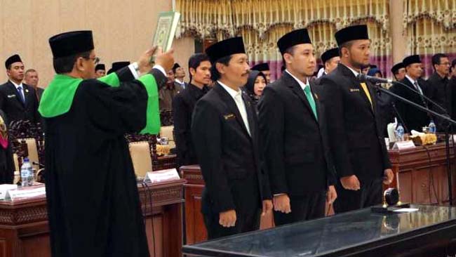 Pengambilan sumpah ketua dan wakil DPRD (istimewa )