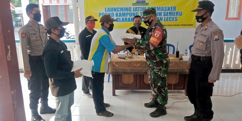 Launching Jatim Bermasker di Kecamatan Leces