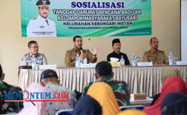 Ciptakan Kelurahan Tangguh Bencana, Wali Kota Probolinggo Suport Sosialisasi Tanggap Darurat Bencana