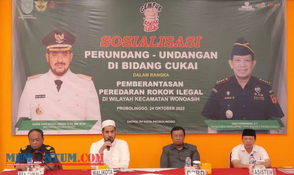 Buka Sosialisasi Perundangan Bidang Cukai, Wali Kota Probolinggo Tekankan Komitmen bersama Menutup Pintu dari Peredaran Rokok Ilegal